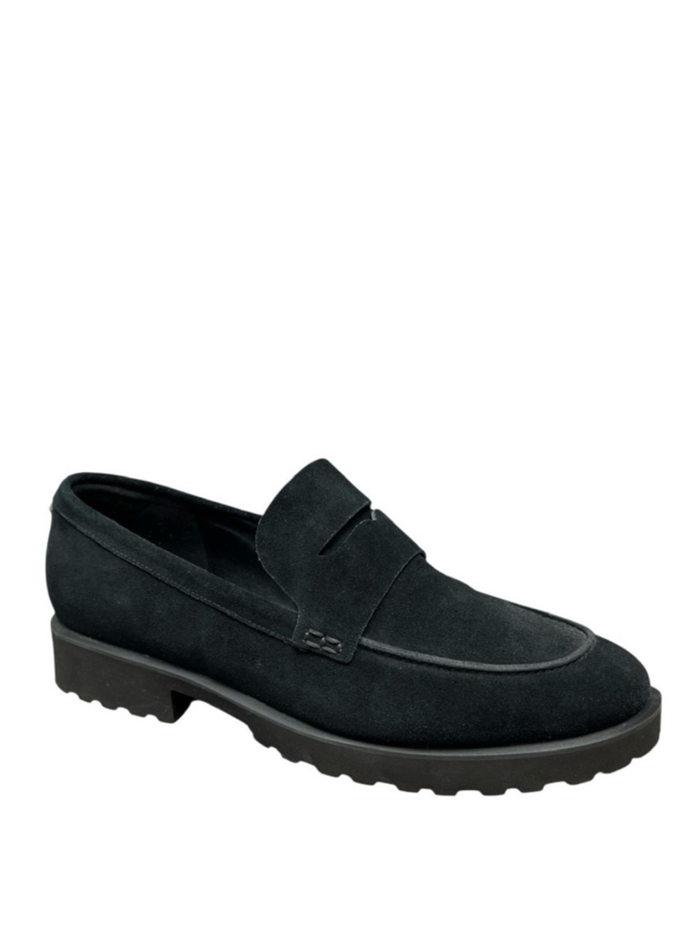 Cole Haan Womens Size 10.5 Newburg Waterproof Suede Penny Loafer Black Suede EUC
